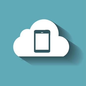 Cloud Computing Concept on Different Electronic Devices. Vector