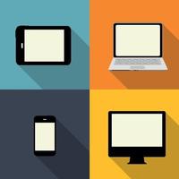 Computing Concept on Different Electronic Devices. Vector Illust