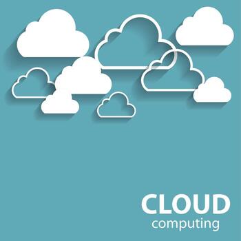 Cloud Computing Concept on Different Electronic Devices. Vector