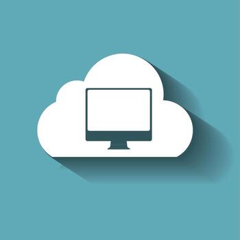Cloud Computing Concept on Different Electronic Devices. Vector