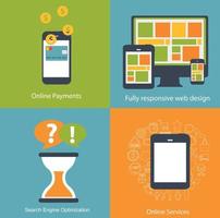 Modern Flat Icon Set for Web and Mobile Application vector