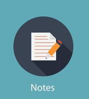 Notes Flat Concept Icon Vector Illustration