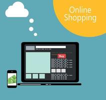 Online Shopping Flat Concept Vector Illustration