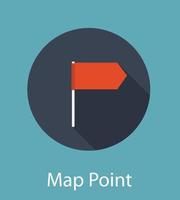 Map Point Flat Icon Concept Vector Illustration