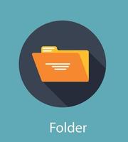 Folder Flat Icon Concept Vector Illustration