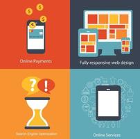 Modern Flat Icon Set for Web and Mobile Application vector