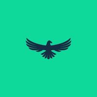 Diseño de logotipo de águila simple abstracto aislado en color de fondo verde. vector