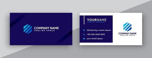 modern business card design . double sided business card design template . blue business card inspiration vector