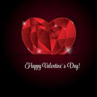 Happy Valentines Day Card with Heart. Vector Illustration