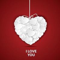 Happy Valentines Day Card with Heart. Vector Illustration