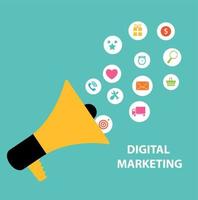 concepto de marketing digital para diferentes dispositivos electrónicos. vect vector