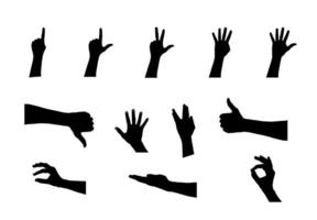 Black Set of Hand. Vector Illustration