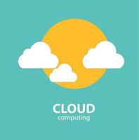 Cloud Computing Concept on Different Electronic Devices. Vector