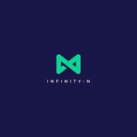 infinity N logo . simple and modern style vector