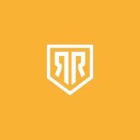 RR shield logo . double R in the shield with clean and modern design vector