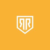 RR shield logo . double R in the shield with clean and modern design vector