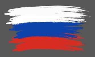 vector de bandera rusa plana. bandera nacional de rusia con estilo de pincel. ilustración vectorial