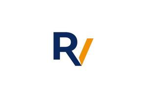 logotipo de letra rv. Diseño de logotipo de letra abstracta rv. ilustración vectorial vector
