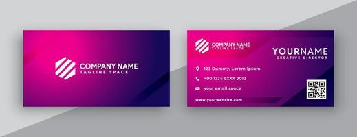 modern business card design . double sided business card design template . purple gradation business card inspiration