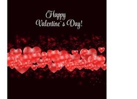 Happy Valentines Day Card with Heart. Vector Illustration