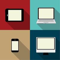 Computing Concept on Different Electronic Devices. Vector Illust