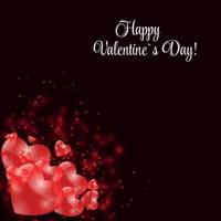 Happy Valentines Day Card with Heart. Vector Illustration