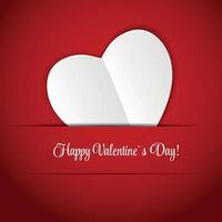 Happy Valentines Day Card with Heart. Vector Illustration