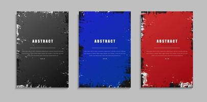 Set Of Gradient Color Background With Black White Grunge Dirty Frame Design. Good For Banner, Poster Or Website vector