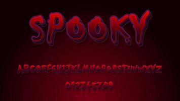 Graphic Style Font Effect, Abstract 3d Gradient Red Word Spooky Editable Text Effect Design Template vector