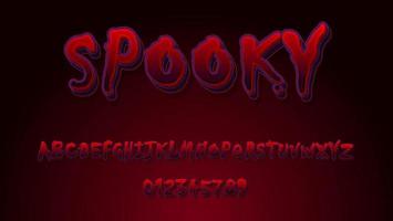 Graphic Style Font Effect, Abstract 3d Gradient Red Word Spooky Editable Text Effect Design Template vector