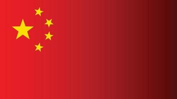 China national flag vector image. Flat design with shadow style.