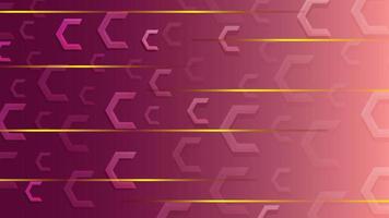 Golden stripes wallpaper on geometric shapes. Purple and pink color gradient background vector