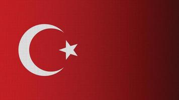 Turkey national flag vector image. Flat design with dotted fabric pattern style.