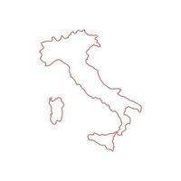 mapa de italia sobre fondo blanco vector