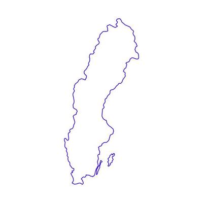 Sweden map on white background