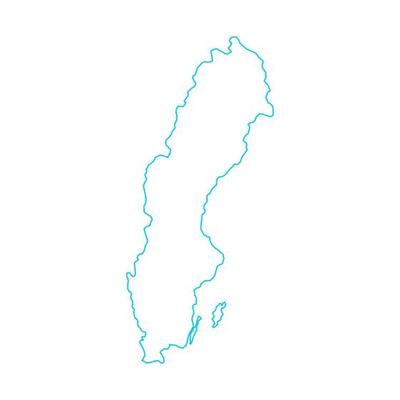 Sweden map on white background