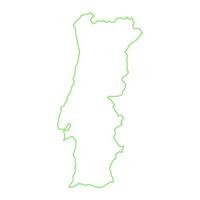 mapa de portugal sobre fondo blanco vector