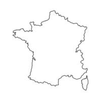 Francia mapa sobre fondo blanco.