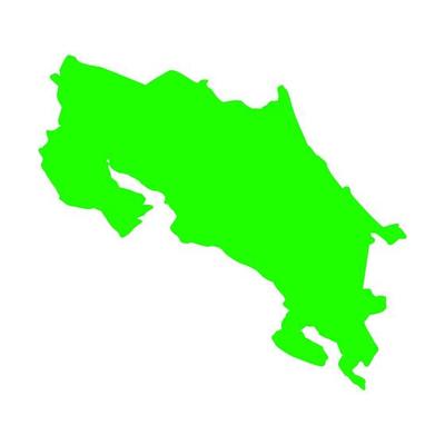 Costa Rica map on white background