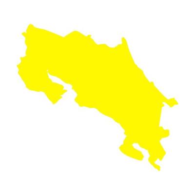 Costa Rica map on white background