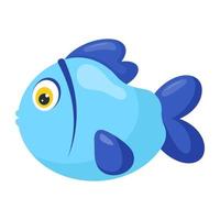 Blue Cartoon Fish vector