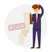 Trendy Debtor Concepts vector