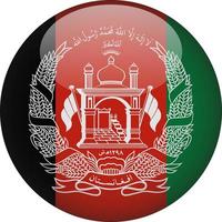 Afghanistan 3D Rounded National Flag Button Icon Illustration vector