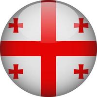 Georgia 3D Rounded National Flag Button Icon Illustration vector