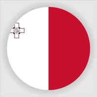 vector de icono de bandera nacional redondeada plana de malta