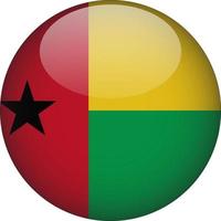 Guinea Bissau 3D Rounded National Flag Button Icon Illustration vector