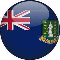 British Virgin Islands 3D Rounded National Flag Button Icon Illustration vector