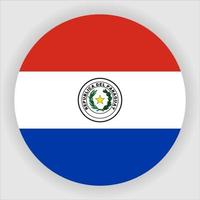 Paraguay Flat Rounded National Flag Icon Vector