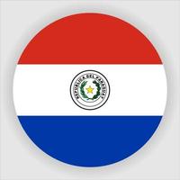 Paraguay Flat Rounded National Flag Icon Vector