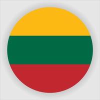 Lithuania Flat Rounded National Flag Icon Vector